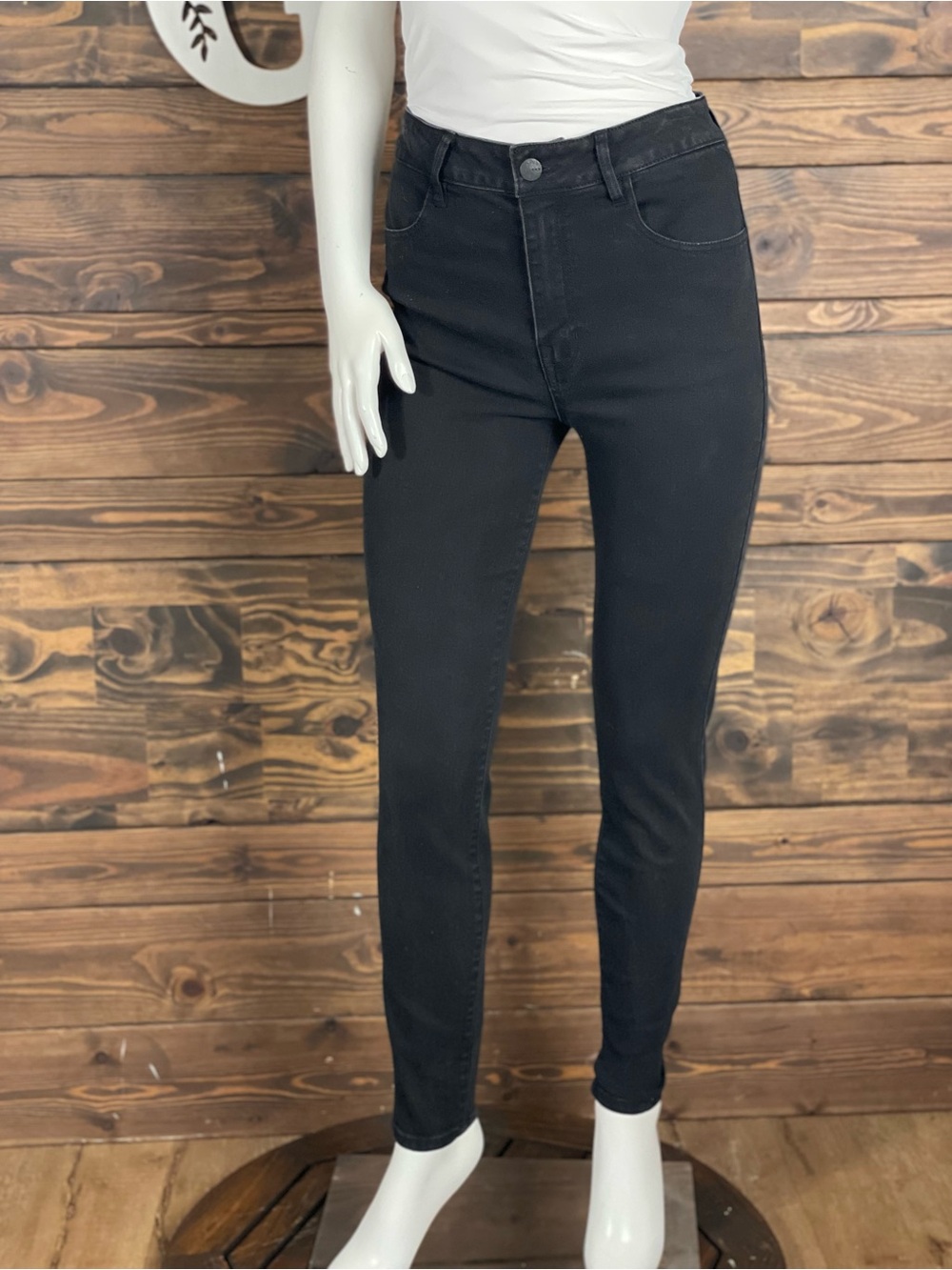 Tgla High Rise Black Skinny Jeans Stretch Denim High Waist Size 28